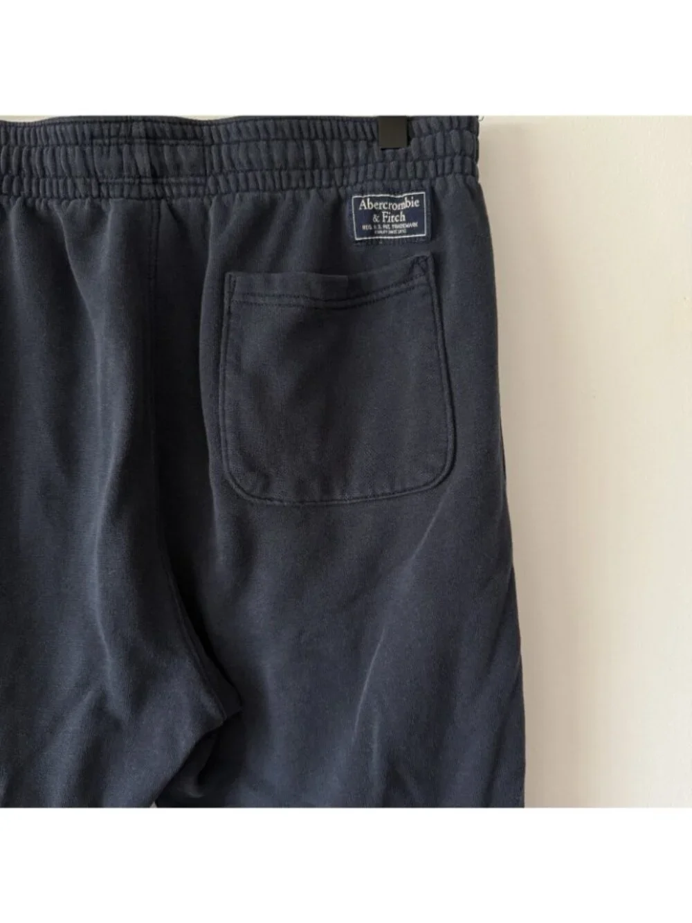 Abercrombie Fitch Sweatpants Men’s Sz M Navy Joggers Fleece Cotton‎ Athleisure